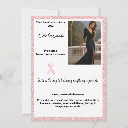 Pastel Glitter Pageant Autograph Kaarten (Achterkant)