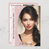 Pastel Glitter Pageant Autograph Kaarten (Voorkant / Achterkant)