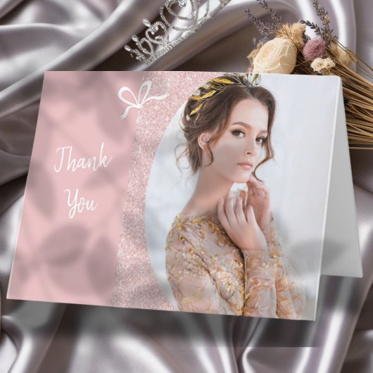 Pastel Glitter Pageant Bedankkaart