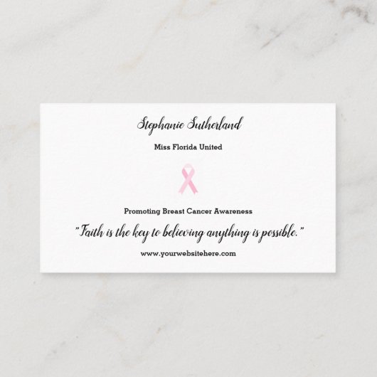 Pastel Glitter Pageant Visitekaartje (Achterkant)