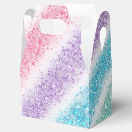 Pastel Glitter Rainbow Bedankdoosjes (Geopend)