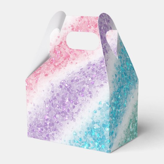 Pastel Glitter Rainbow Bedankdoosjes (Voorkant Zijde)