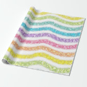 Pastel Glitter Rainbow Cadeaupapier (Uitgerold)