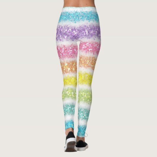 Pastel Glitter Rainbow Leggings (Achterkant)