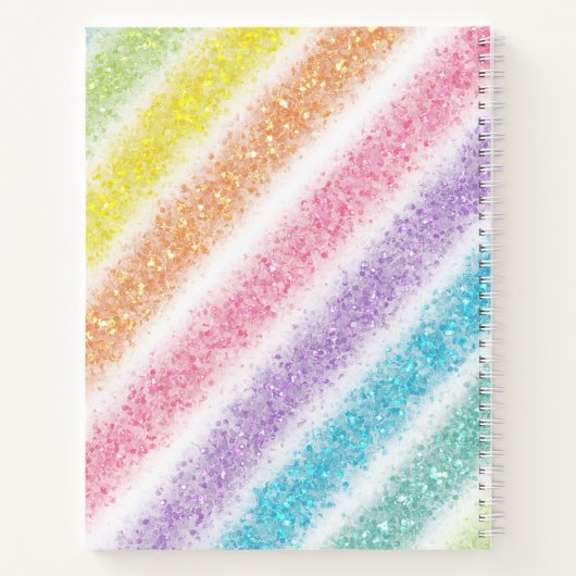 Pastel Glitter Rainbow Notitieboek (Achterkant)