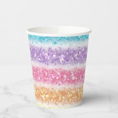 Pastel Glitter Rainbow Papieren Bekers (Links)