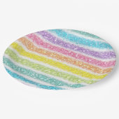 Pastel Glitter Rainbow Papieren Bordje (Gekanteld)