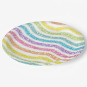 Pastel Glitter Rainbow Papieren Bordje (Gekanteld)