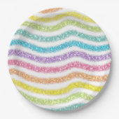Pastel Glitter Rainbow Papieren Bordje (Voorkant)