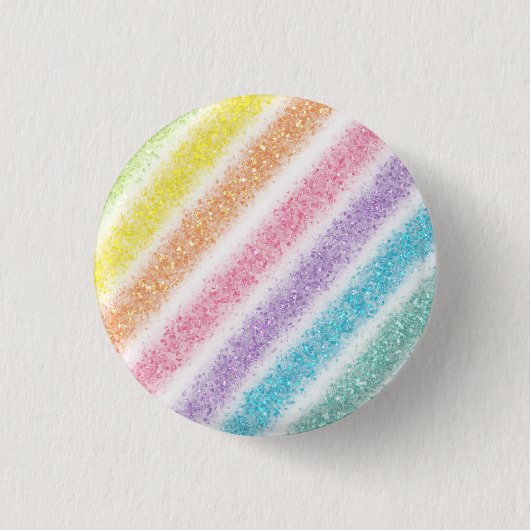 Pastel Glitter Rainbow Ronde Button 3,2 Cm (Voorkant)
