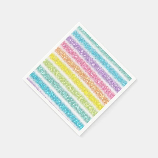 Pastel Glitter Rainbow Servet (Hoek)