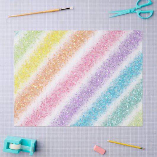Pastel Glitter Rainbow Tissuepapier (Craft)