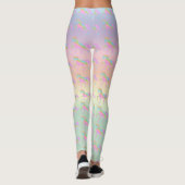 Pastel Glitter Rainbow Unicorn Leggings Yoga Pants (Achterkant)