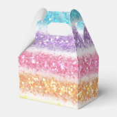 Pastel Glitter Regenboog Bedankdoosjes (Voorkant Zijde)