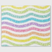 Pastel Glitter Regenboog Cadeaupapier (Vlak)