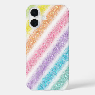 Pastel Glitter Regenboog iPhone 16 Hoesje