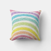 Pastel Glitter Regenboog Kussen (Voorkant)
