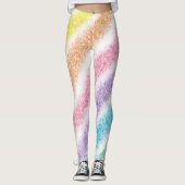 Pastel Glitter Regenboog Leggings (Voorkant)