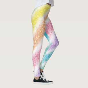 Pastel Glitter Regenboog Leggings