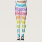 Pastel Glitter Regenboog Leggings (Voorkant)