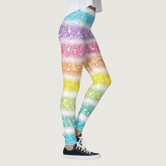 Pastel Glitter Regenboog Leggings (Rechts)