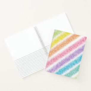 Pastel Glitter Regenboog Notitieboek