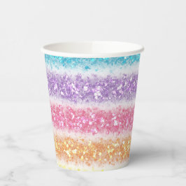 Pastel Glitter Regenboog Papieren Bekers