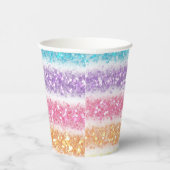 Pastel Glitter Regenboog Papieren Bekers (Rechts)