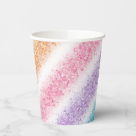Pastel Glitter Regenboog Papieren Bekers