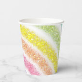 Pastel Glitter Regenboog Papieren Bekers (Achterkant)