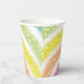 Pastel Glitter Regenboog Papieren Bekers (Rechts)