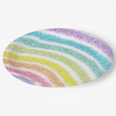 Pastel Glitter Regenboog Papieren Bordje (Gekanteld)