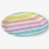 Pastel Glitter Regenboog Papieren Bordje (Gekanteld)
