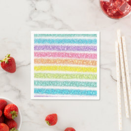 Pastel Glitter Regenboog Servet