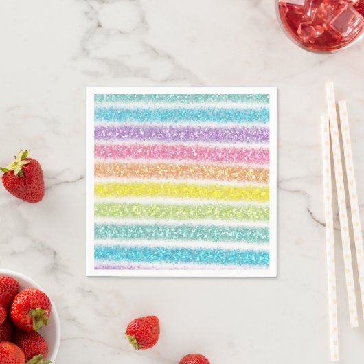Pastel Glitter Regenboog Servet (Insitu)