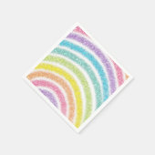 Pastel Glitter Regenboog Servet (Hoek)