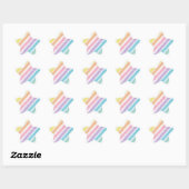 Pastel Glitter Regenboog Ster Sticker (Vel)