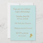 Pastel Glitter Unicorn Polka Dot Party Kaart (Achterkant)