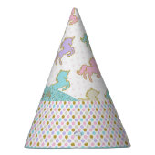 Pastel Glitter Unicorn Polka Dots Party Pet Feesthoedjes (Rechts)