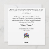 Pastel Glitter Waterverf Lam Bloemen Pasen Feestdagenkaart (Achterkant)