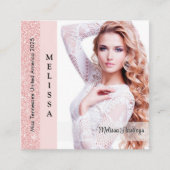 Pastel Glitz Custom Pageant Queen Profile Card Contactkaartje (Voorkant)