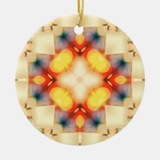 Pastel gloed binnenlicht: Gold Blue Roze Ornament (Voorkant)