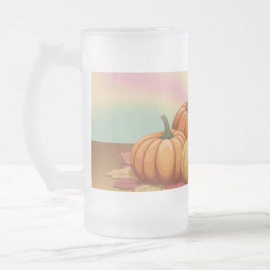 Pastel Glossy Pumpkins Frosted Mok (Links)
