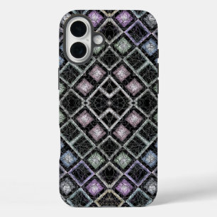 Pastel Glow Mozaïek Mandala met Zilveren Rooster iPhone 16 Plus Hoesje