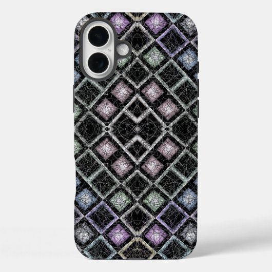 Pastel Glow Mozaïek Mandala met Zilveren Rooster Case-Mate iPhone Case (Achterkant)