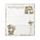 Pastel Gnome & Mushroom – Floral Spring Design Notitieblok (Voorkant)