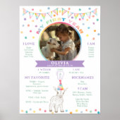 Pastel Goat 1st Birthday Milestone Poster (Voorkant)