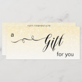 *~* Pastel Gold Amber Glitter Trendy Gift Kaart (Voorkant / Achterkant)