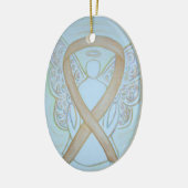 Pastel Gold Awareness Ribbon Angel Ornament (Links)