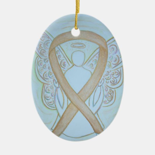 Pastel Gold Awareness Ribbon Angel Ornament (Voorkant)